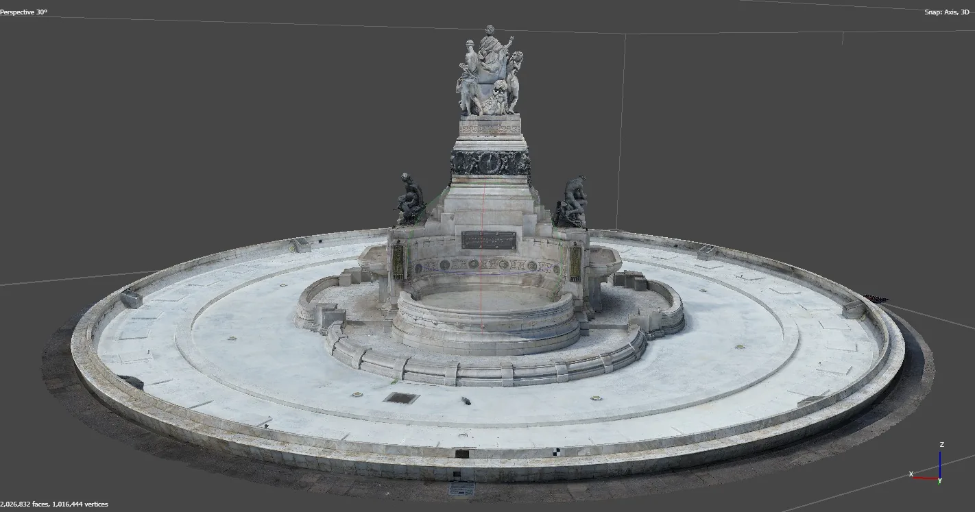 Modelo fotogramétrico 3D de un monumento